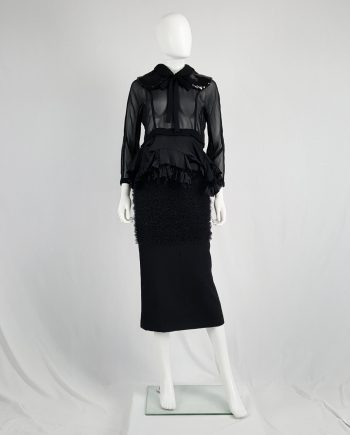 Comme des Garçons black skirt with ruffled panel — fall 2001