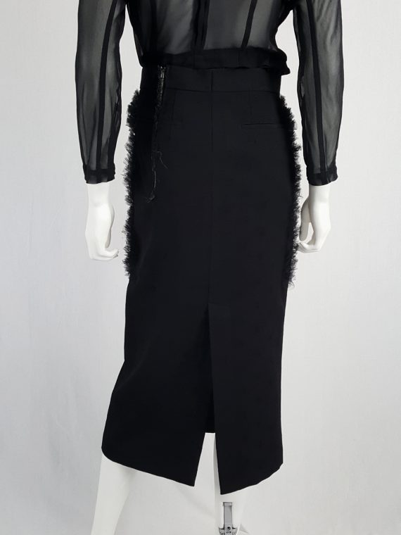 vintage Comme des Garcons black skirt with ruffled panel fall 2001 122135