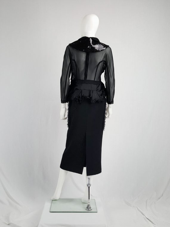 vintage Comme des Garcons black skirt with ruffled panel fall 2001 122313
