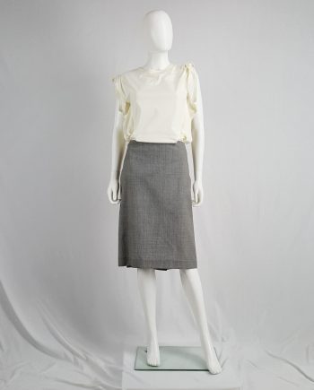 Maison Martin Margiela grey oversized pied de poule skirt — spring 2001