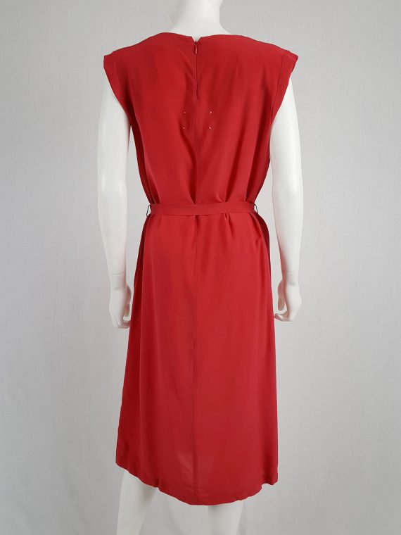 vintage Maison Martin Margiela red oversized belted dress spring 2001 130016