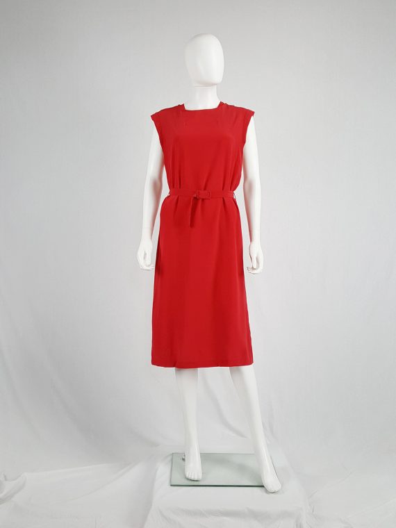 vintage Maison Martin Margiela red oversized belted dress spring 2001 130259