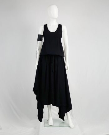 Silent Damir Doma black racerback maxi dress with handkerchief skirt