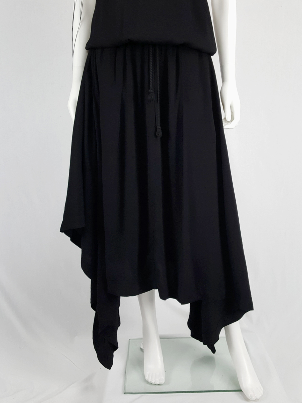 Silent Damir Doma black racerback maxi dress with handkerchief skirt ...