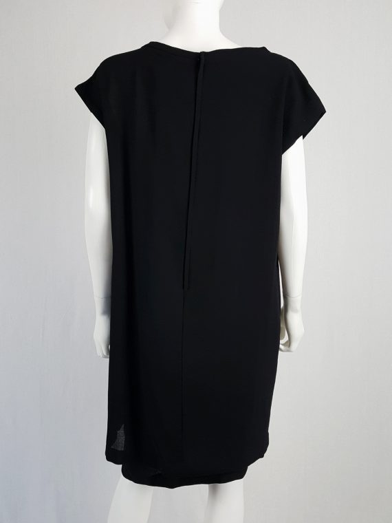 Comme des Garçons black double-layered dress with pleated neckline ...