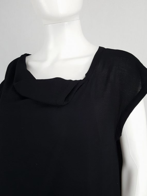 Comme des Garçons black double-layered dress with pleated neckline ...