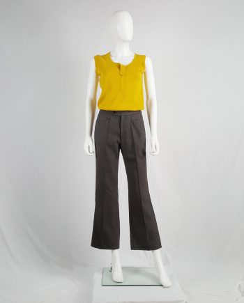Maison Martin Margiela brown trousers with stitched front pleat — 1996/1998