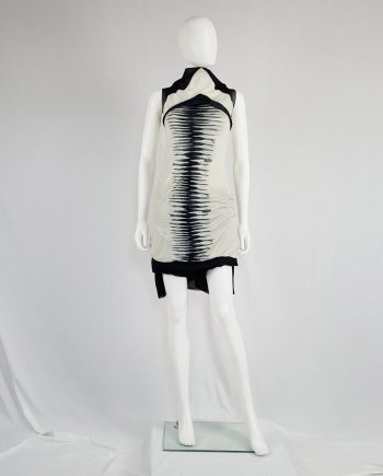 Rick Owens CREATCH beige and black geometric top with stripes — spring 2008