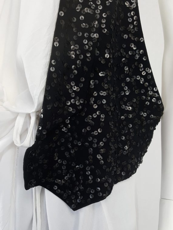 vaniitas vintage Ann Demeulemeester black backless waistcoat with matte sequins spring 2010 114321