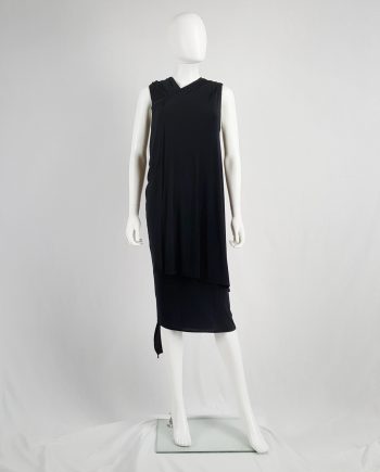 Ann Demeulemeester black triple wrapped dress — spring 1998