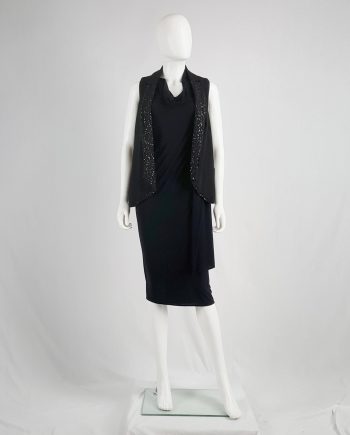 Ann Demeulemeester black waistcoat with matte sequins — spring 2010