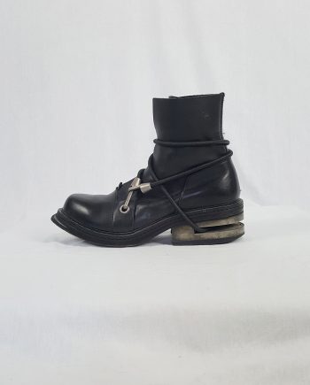 Dirk Bikkembergs black mountaineering boots with metal heel (43) — late 90's