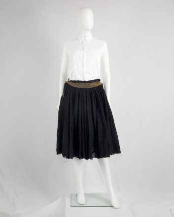 Junya Watanabe black pleated skirt with multi zipper waist — spring 2005