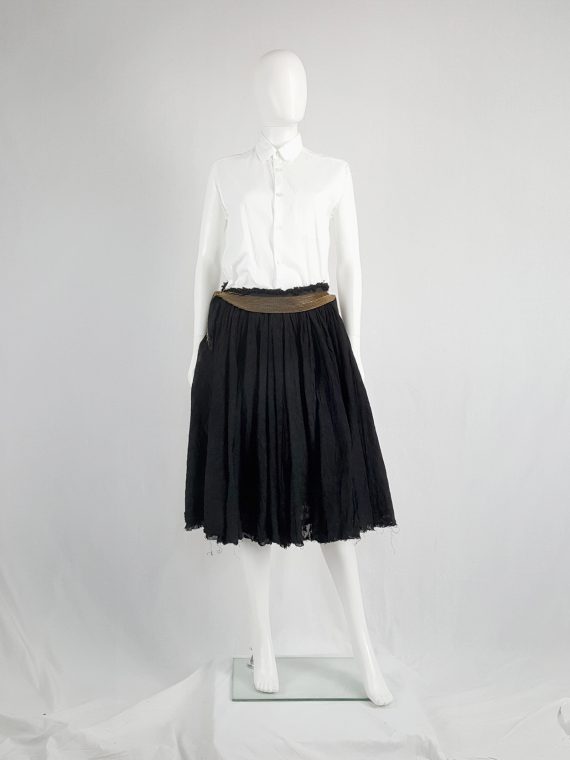 vaniitas vintage Junya Watanabe black pleated skirt with multi zipper waist spring 2005 125810