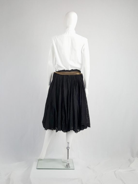 vaniitas vintage Junya Watanabe black pleated skirt with multi zipper waist spring 2005 130432