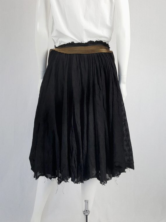 vaniitas vintage Junya Watanabe black pleated skirt with multi zipper waist spring 2005 130514(0)