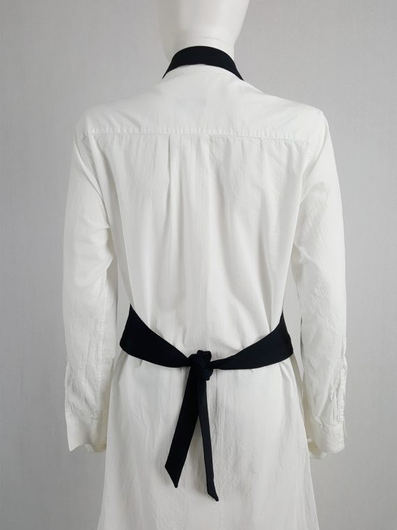 vaniitas vintage Lieve Van Gorp black short apron with belt strap and zipper 1990s 100241