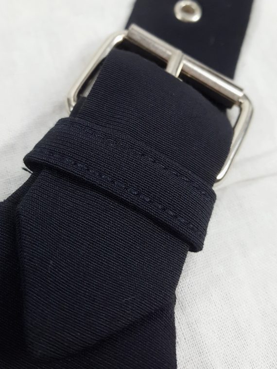 vaniitas vintage Lieve Van Gorp black short apron with belt strap and zipper 1990s 100334