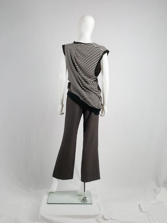 vaniitas vintage Maison Martin Margiela black and white striped top stretched out on one side spring 2005 182031