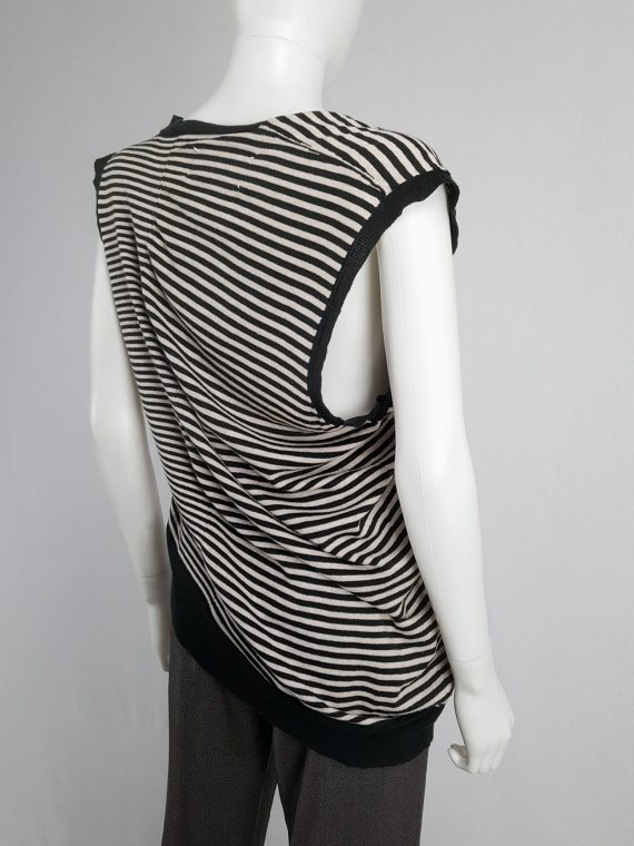 vaniitas vintage Maison Martin Margiela black and white striped top stretched out on one side spring 2005 182108