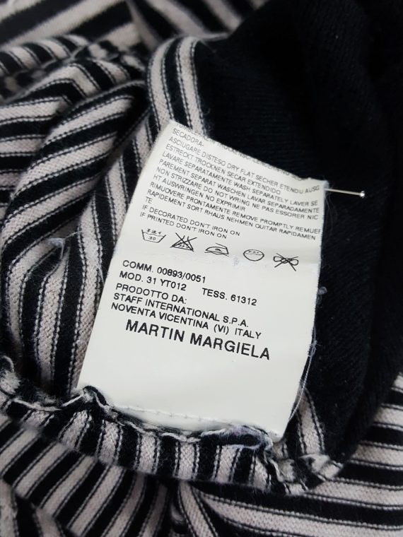 vaniitas vintage Maison Martin Margiela black and white striped top stretched out on one side spring 2005 182437