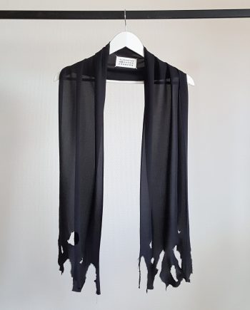 Maison Martin Margiela black scarf with burned edges — fall 2005