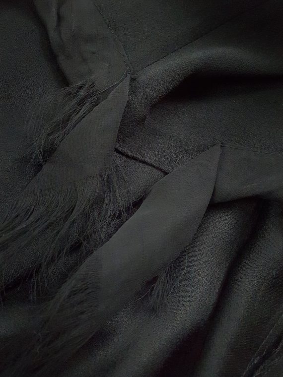 vaniitas vintage Maison Martin Margiela black skirt with silk torn trims spring 2006 134945