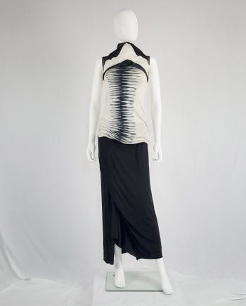 Rick Owens Lilies black maxi skirt with front drape