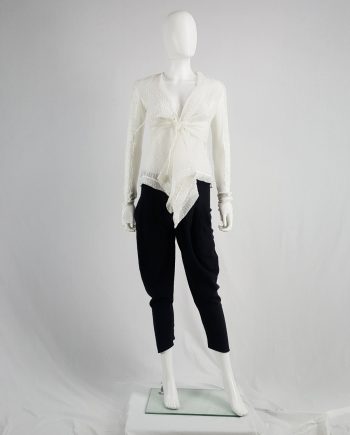 Rick Owens white sheer summer jacket with front drape