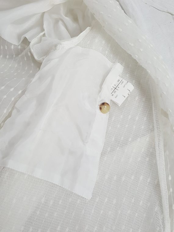 vaniitas vintage Rick Owens white sheer summer jacket with front drape 180650