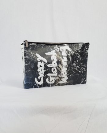 Yohji Yamamoto × Matatabi black and white marbled paper clutch bag — fall 2015
