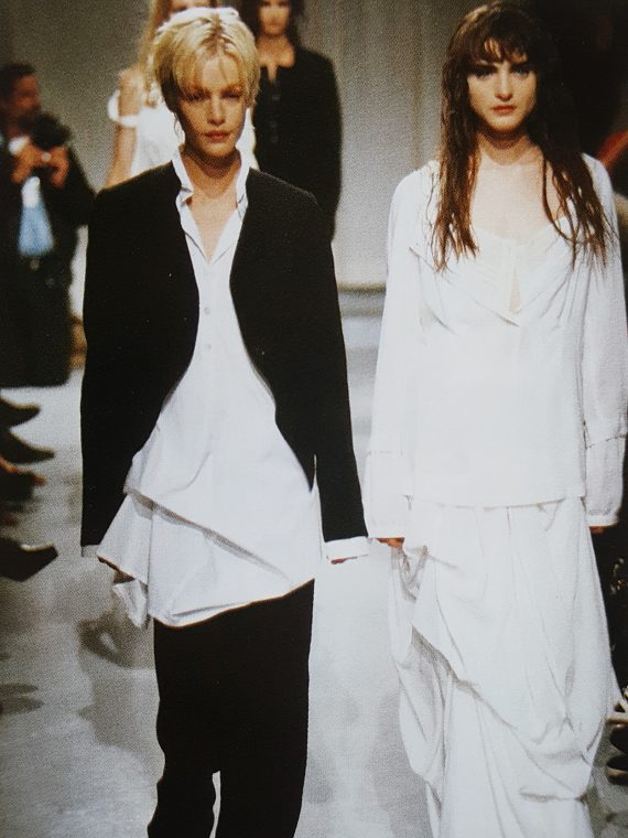 vaniitas archival Ann Demeulemeester white draped oversized shirt runway spring 1994 210852
