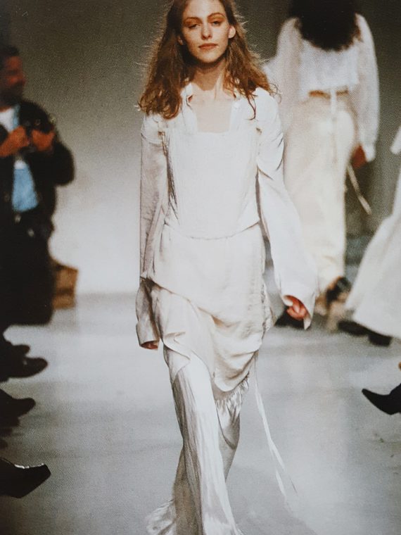 vaniitas archival Ann Demeulemeester white draped oversized shirt runway spring 1994 210953