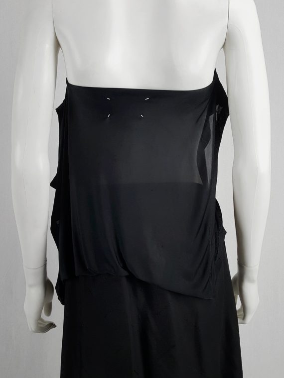 vaniitas archival Maison Martin Margiela black sideways t-shirt as a strapless top runway spring 2005 152900
