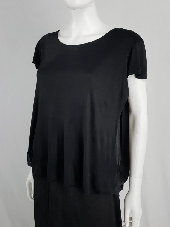 Maison Martin Margiela black sideways t-shirt as a strapless top ...
