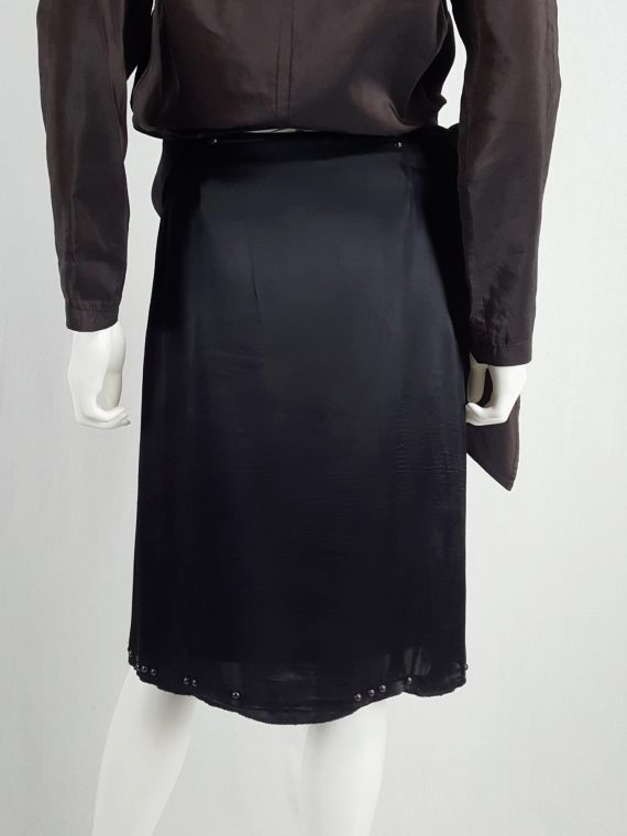 vaniitas archival Maison Martin Margiela black skirt with round studs runway fall 2006 160654