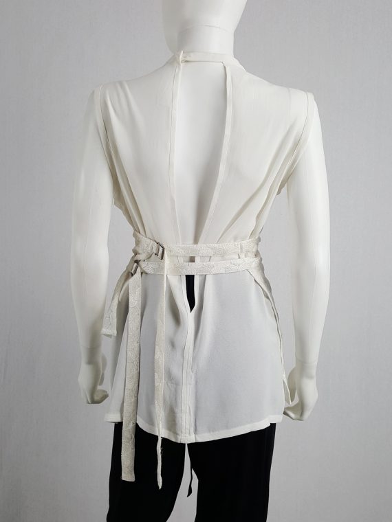 vaniitas vintage Ann Demeulemeester white layered top with open back spring 2014 161833