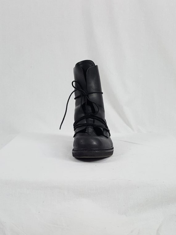 vaniitas vintage Dirk Bikkembergs black boots with laces through the soles 90s 1998150916