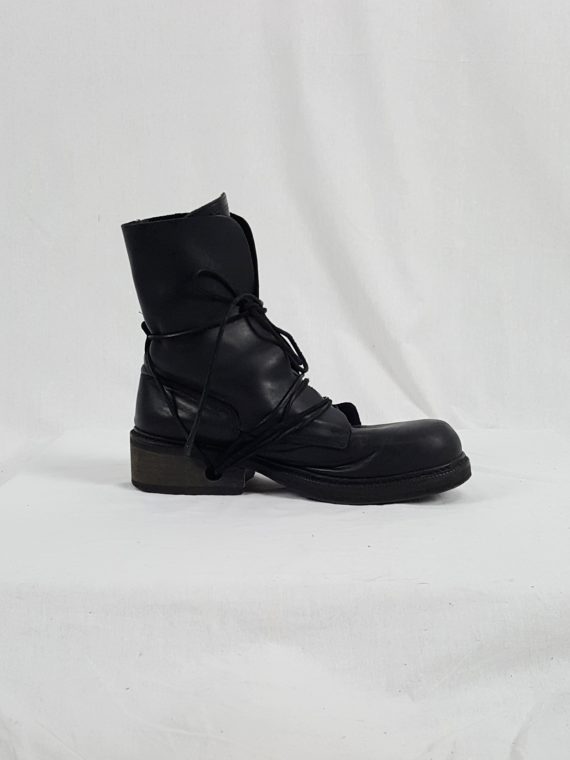 vaniitas vintage Dirk Bikkembergs black boots with laces through the soles 90s 1998150952