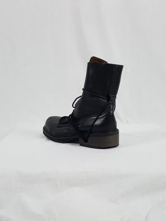 vaniitas vintage Dirk Bikkembergs black boots with laces through the soles 90s 1998151046