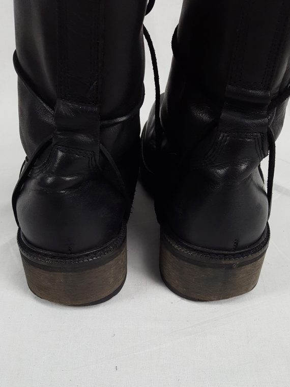 vaniitas vintage Dirk Bikkembergs black boots with laces through the soles 90s 1998151417