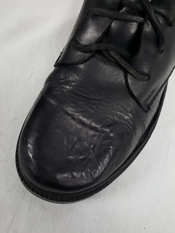 vaniitas vintage Dirk Bikkembergs black tall lace-up boots with metal heel 90s atchival 150003