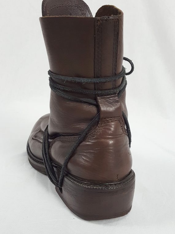 vaniitas vintage Dirk Bikkembergs brown boots with laces through the soles 90s archival144140