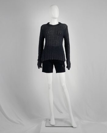 Dries Van Noten dark grey loose knit jumper — 80's