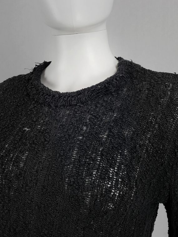 vaniitas vintage Dries Van Noten dark grey loose knit jumper 80’s archival 130353