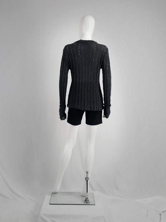 vaniitas vintage Dries Van Noten dark grey loose knit jumper 80’s archival 130505