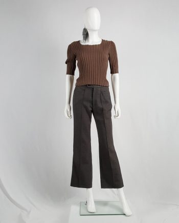 Maison Martin Margiela brown reproduction of a puff sleeve sweater — fall 1994