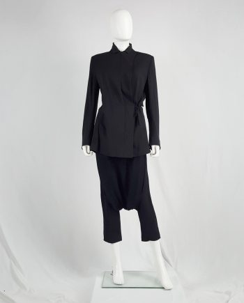 Ann Demeulemeester black blazer with asymmetric wrap front — fall 1996