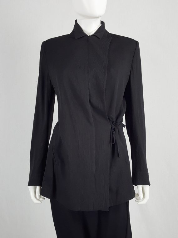 vaniitas Ann Demeulemeester black blazer with asymmetric wrap front fall 1996 114946