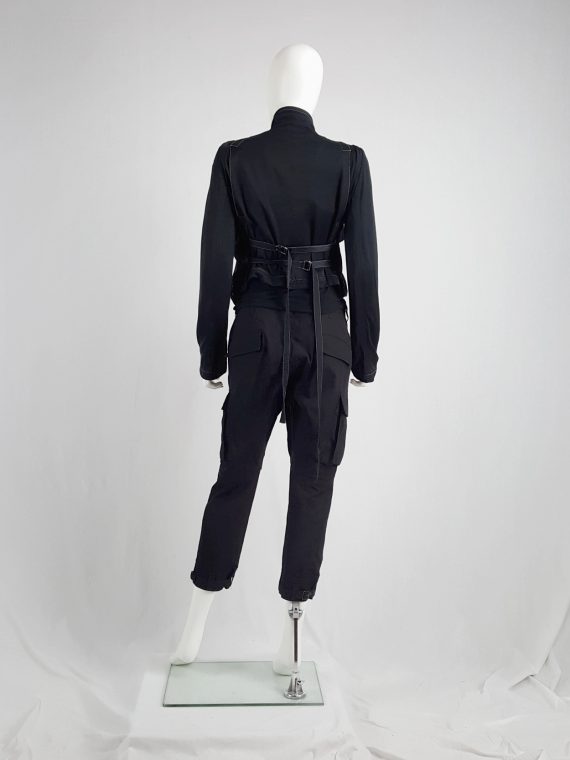 vaniitas Ann Demeulemeester black jacket with front and back straps spring 2003 100628(0)